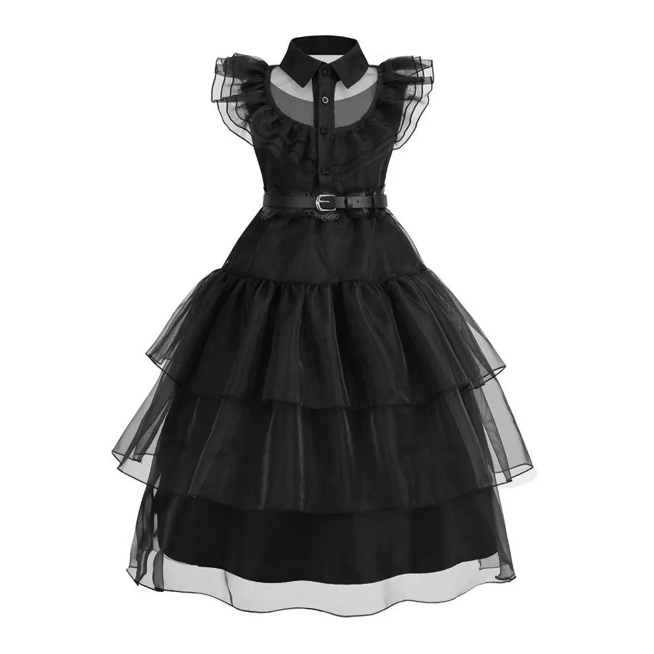 Wednesday Addams-kostuumset voor meisjes - Perfect voor Halloween. 