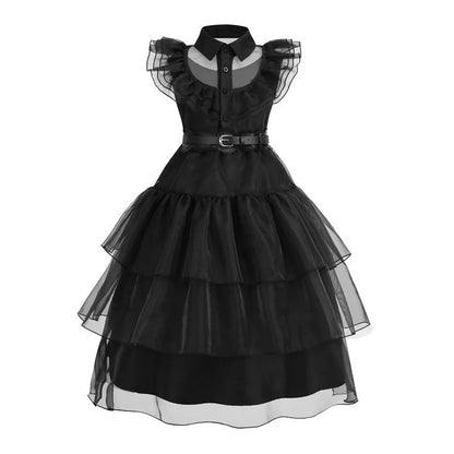 Wednesday Addams-kostuumset voor meisjes - Perfect voor Halloween. 