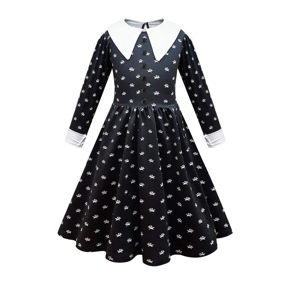 Wednesday Addams-kostuumset voor meisjes - Perfect voor Halloween. 